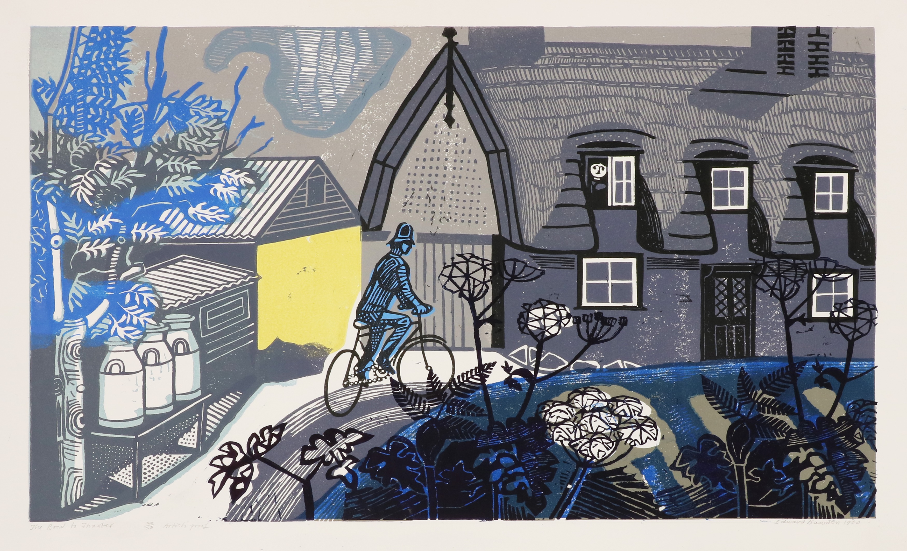 Edward Bawden RA (1903-1989) 'The Road to Thaxted'